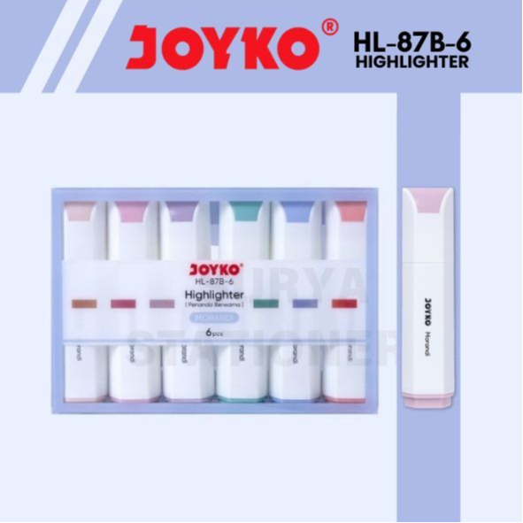 

(SET)Dual Tip Highlighter Joyko HL-87B-6 1 Set Pcs 6 Warna / Penanda Berwarna Morandi