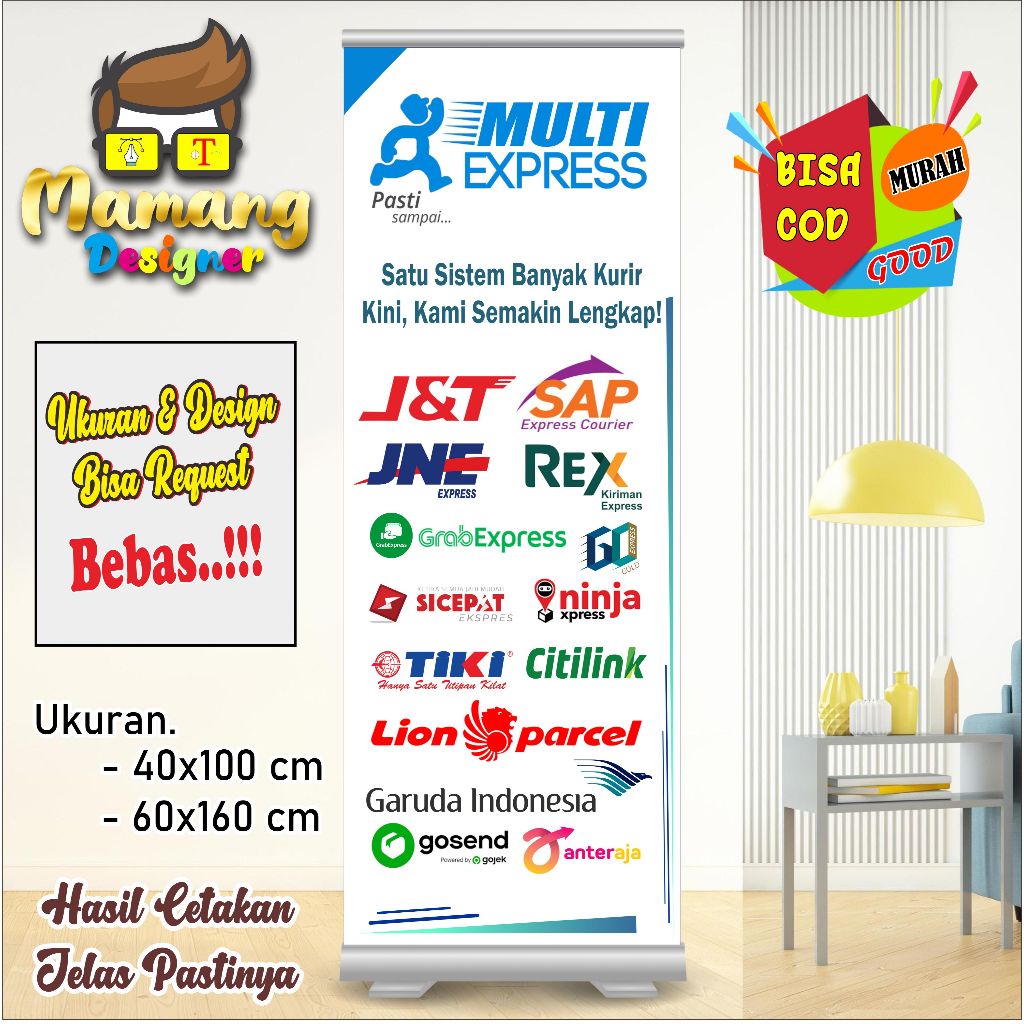 Custom Banner Spanduk MMT Mitra Ekspedisi atau Kurir Ekspedisi bb