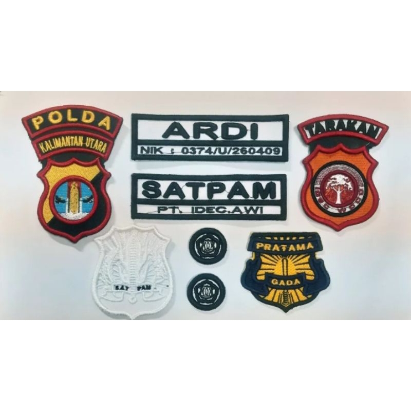 Atribut satpam bordir timbul.atribut satpam lengkap