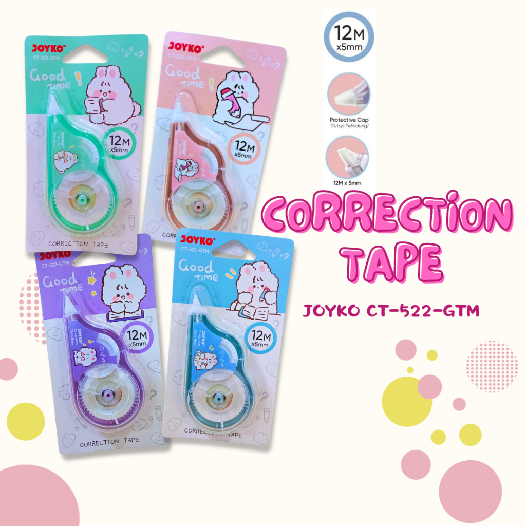

Joyko Correction Tape Pita Koreksi CT-522-GTM Good Time | Tipe X I @1Pcs