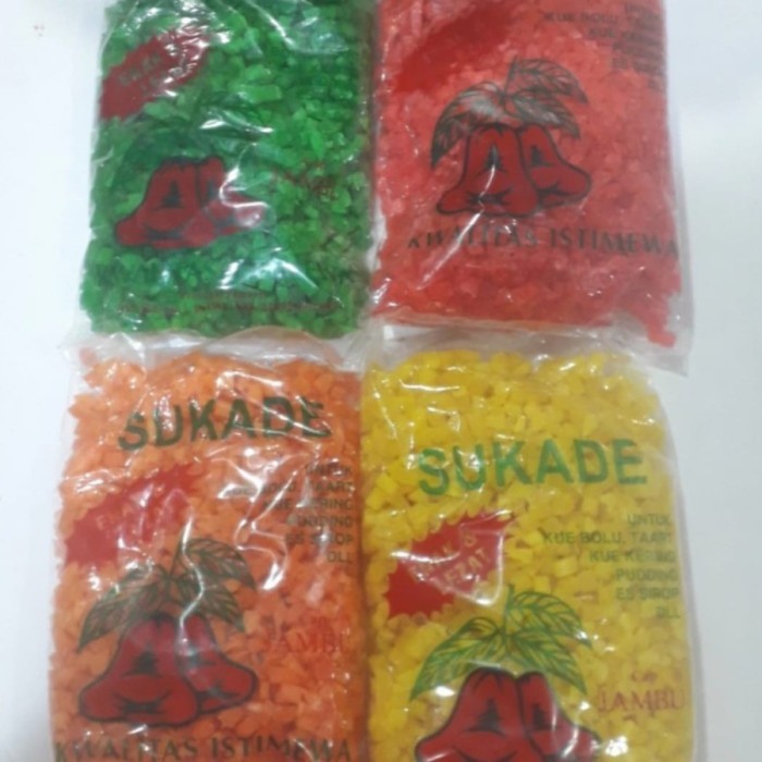 

Sukade cap Jambu 1kg (Merah, Kuning, Orange, Hijau)