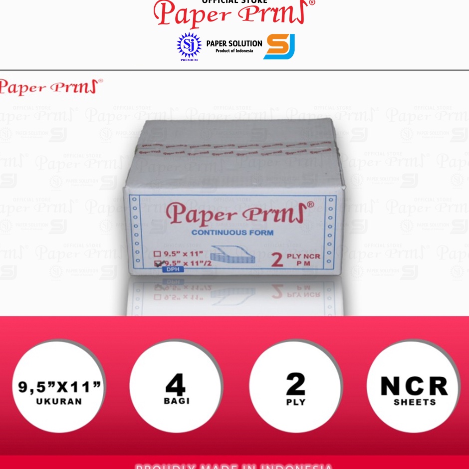 

C96L76365 Paperpryns Kertas Continuous Form 2PLY NCR DPH 952 x 112 Bagi 4