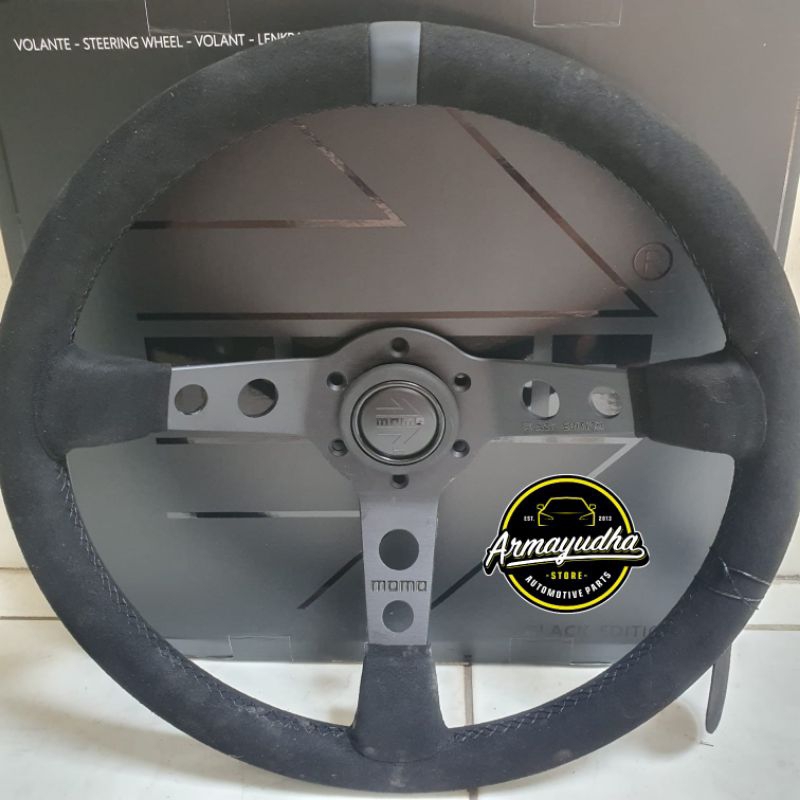 Stir racing celong momo mod 07 black edition suede like original