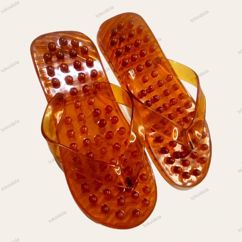 Sandal Kesehatan Rematik Refleksi Pijat Kaki Sendal Terapi Duri Plastik Transparan Size M L XL