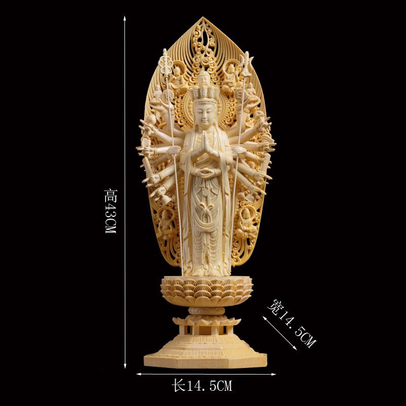 Qian shou guan yin / Kwan im 1000 tangan ukiran kayu besar