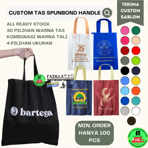 

30x40x8 kantong spunbond / tas spunbond / goodie bag / sablon goodie bag