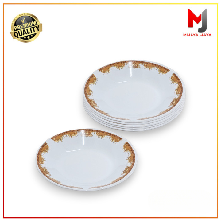 Mulya Jaya Lusinan (12Pcs) Piring Makan Keramik 8Inch