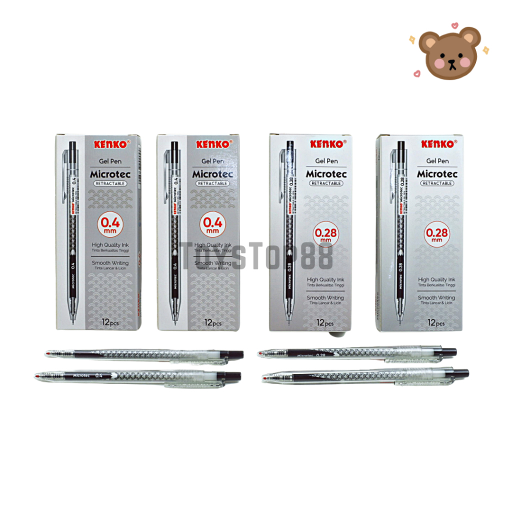 

Pulpen Kenko Microtec 0.28 mm 0.4 mm - Ballpoint Gel Retractable Needle Tip - Bolpen Pena Grosir Warna Hitam Black isi 12 PCS [PER LUSIN]