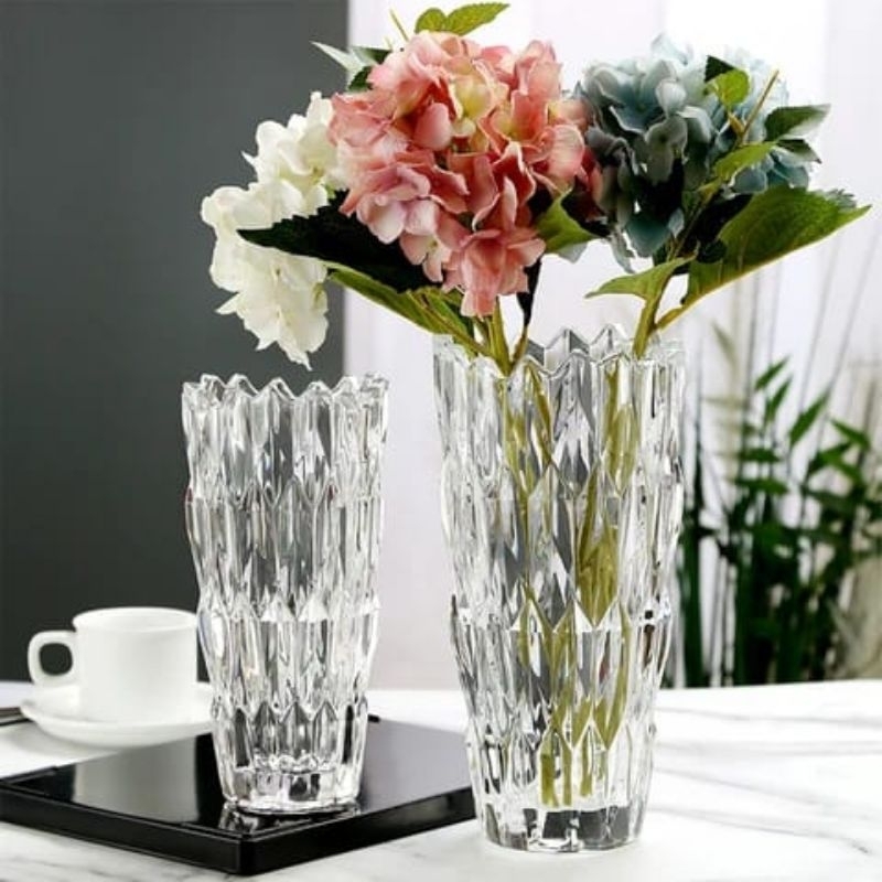 Naindo Vase Kristal Origami tempat bunga hias ruang tamu kantor