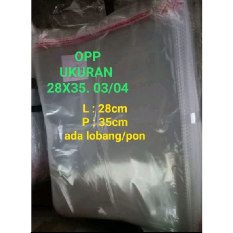 

OPP PLASTIK UKURAN 28X35.04 / 03 ( 500 LEMBAR )