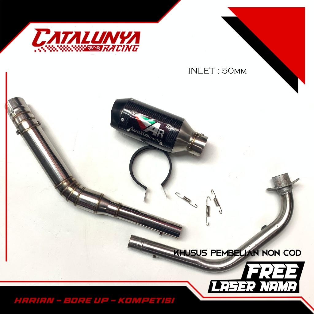 KNALPOT RACING FULLSET  R15 V2 AR AUSTIN CARBON BLUE