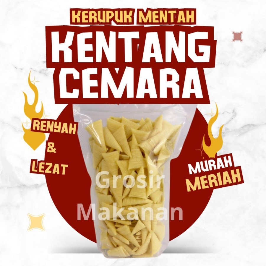 Kerupuk Kentang Cemara Mentah 1 Kg - 500 Gr - 250 Gr / Keripik Kentang / Halal