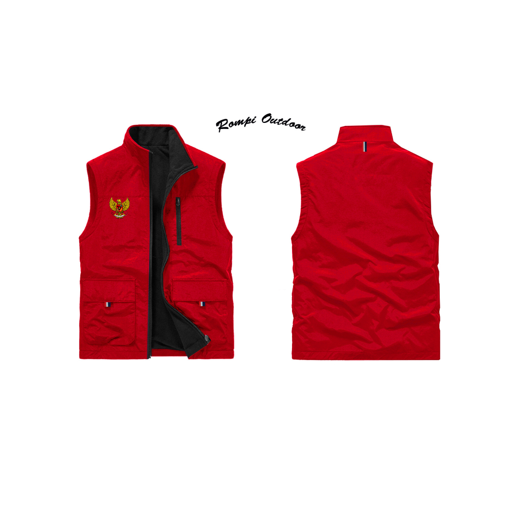 Rompi Casual | Rompi Kerja Lapangan | Rompi Outdoor Pria Wanita | Rompi Vest Custom Logo Garuda | Ro