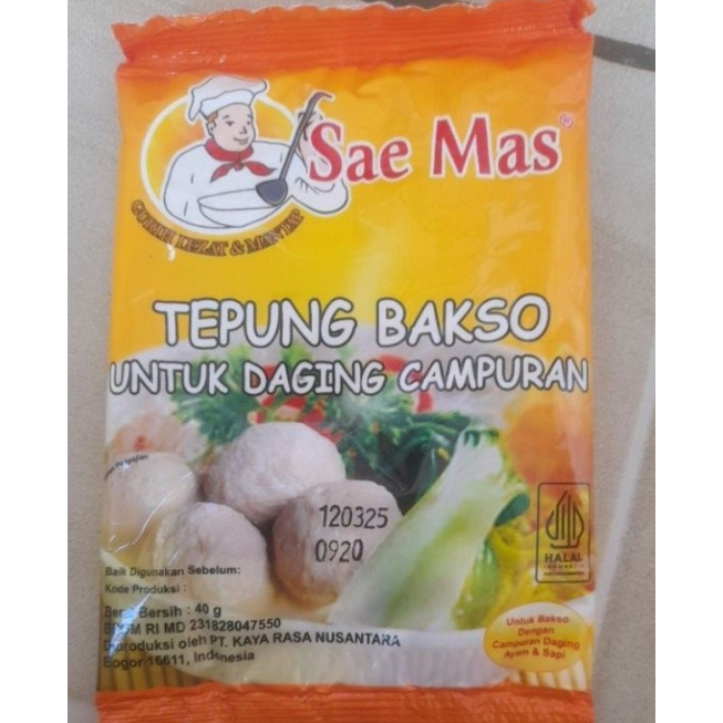 

pengenyal TEPUNG KHUSUS BAKSO 40gr Sae Mas