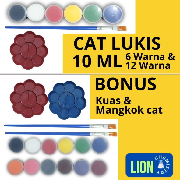 

PAKET CAT LUKIS 10 ML ISI 6 WARNA DAN 12 WARNA (FREE KUAS DAN MANGKOK CAT)