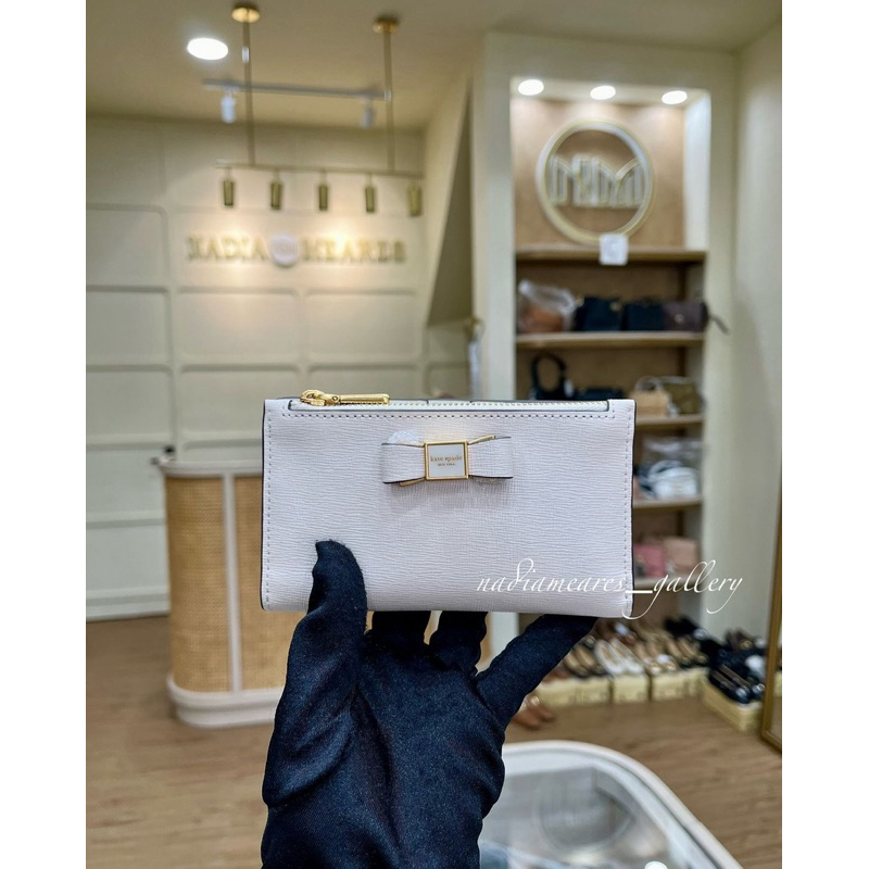 (Nadia Meares Gallery) KS - Morgan Bow Embellished Small Slim Bifold Wallet