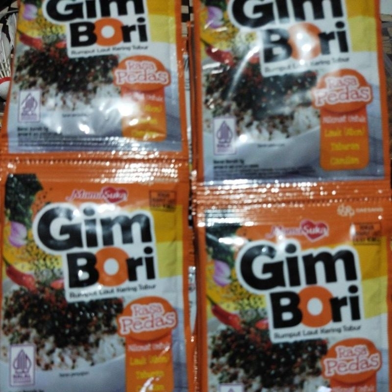 

GimBori 5gr ( rumput laut kering tabur ) isi 2 renceng atau 24 pcs