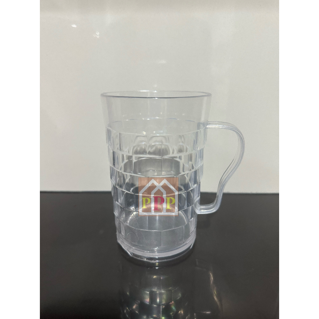 Gelas plastik kristal 500ml Mug plastik 500ml Gelas plastik bening