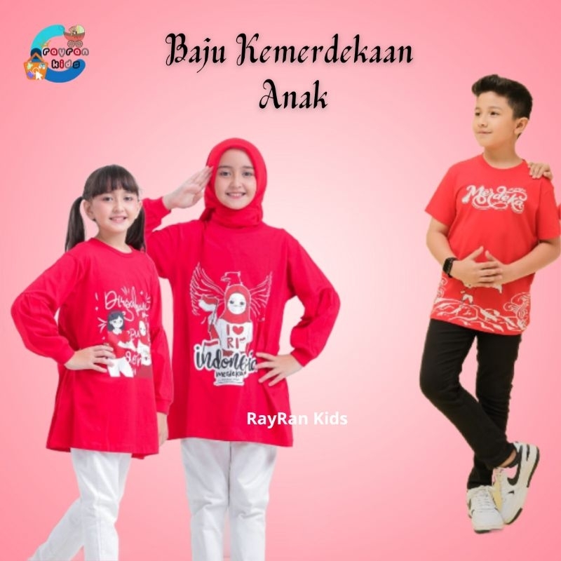 Baju anak unisex edisi kemerdekaan merah putih Kaos agustusan kaos merdeka Tunik anak kemerdekaan ba