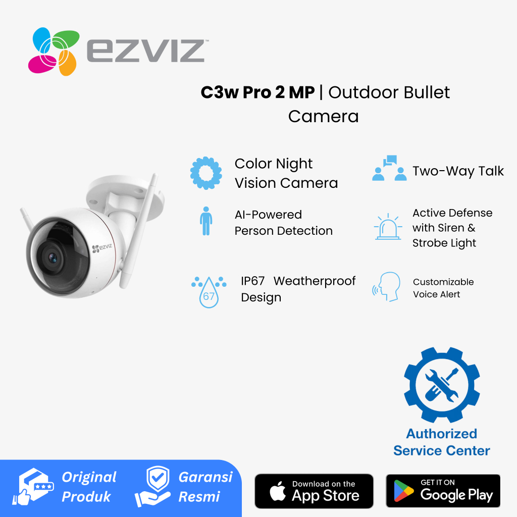 CCTV EZVIZ C3W PRO 2MP Smart Home Camera