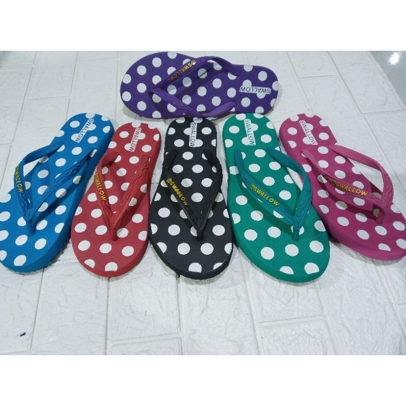 Sandal Swallow Polkadot / Sandal Japit Wanita/ Nice Polkadot .