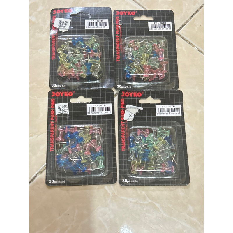 

Push Pins Joyko Jarum Tekan transparent PP-30 TR isi 30 pcs