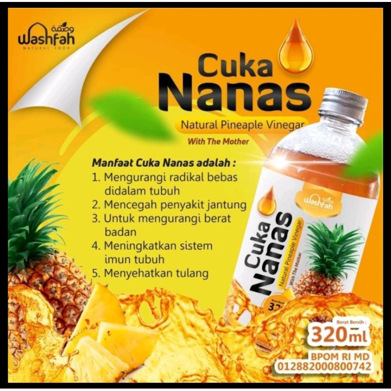 

Cuka Nanas Washfah 320 ml | Natural Pineaple Vinegar | Suplemen Diet Dan Menghaluskan Kulit