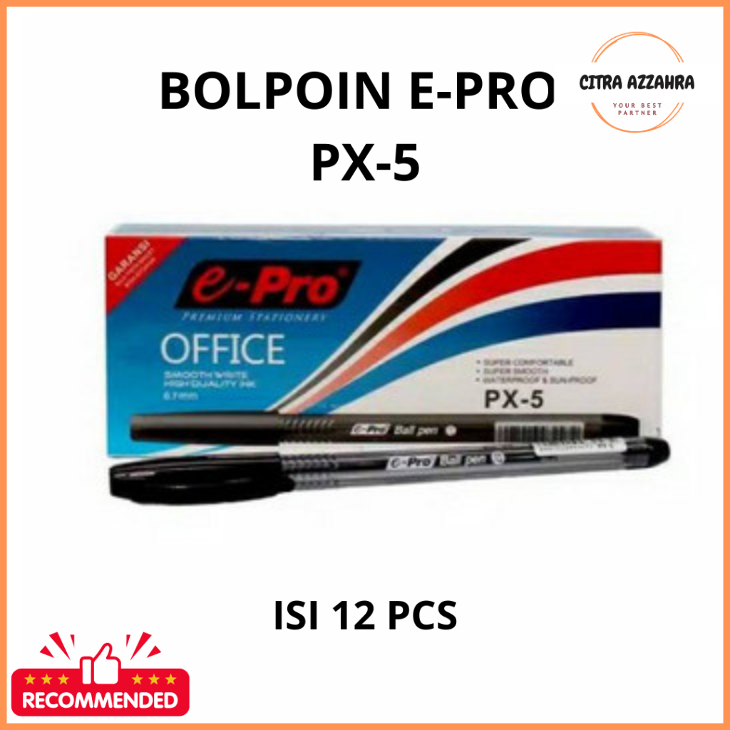 

E-PRO Pulpen Bolpoin EPro EB-PX5 0.7mm Pena Tinta Hitam (1 Pack / 12 Pcs)