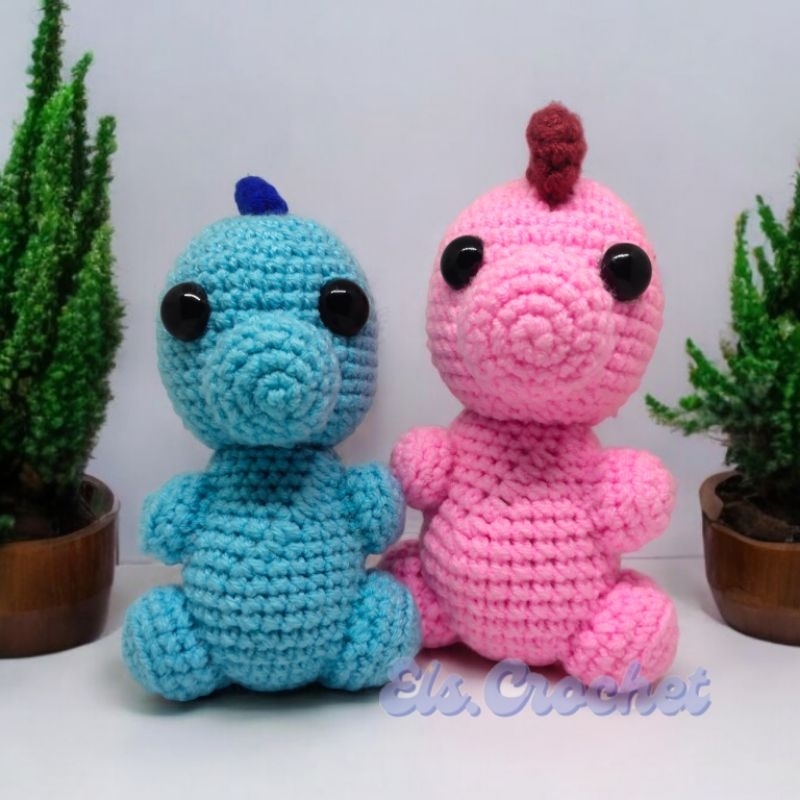 [Els.Crochet] Dino Gemoy / Crochet Dino / Boneka Rajut Dino (Pre-Order)