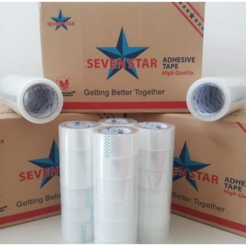 

SEVEN STAR / MAX LAKBAN BENING 100YARD ISOLASI SELOTIP CLEAR TAPE