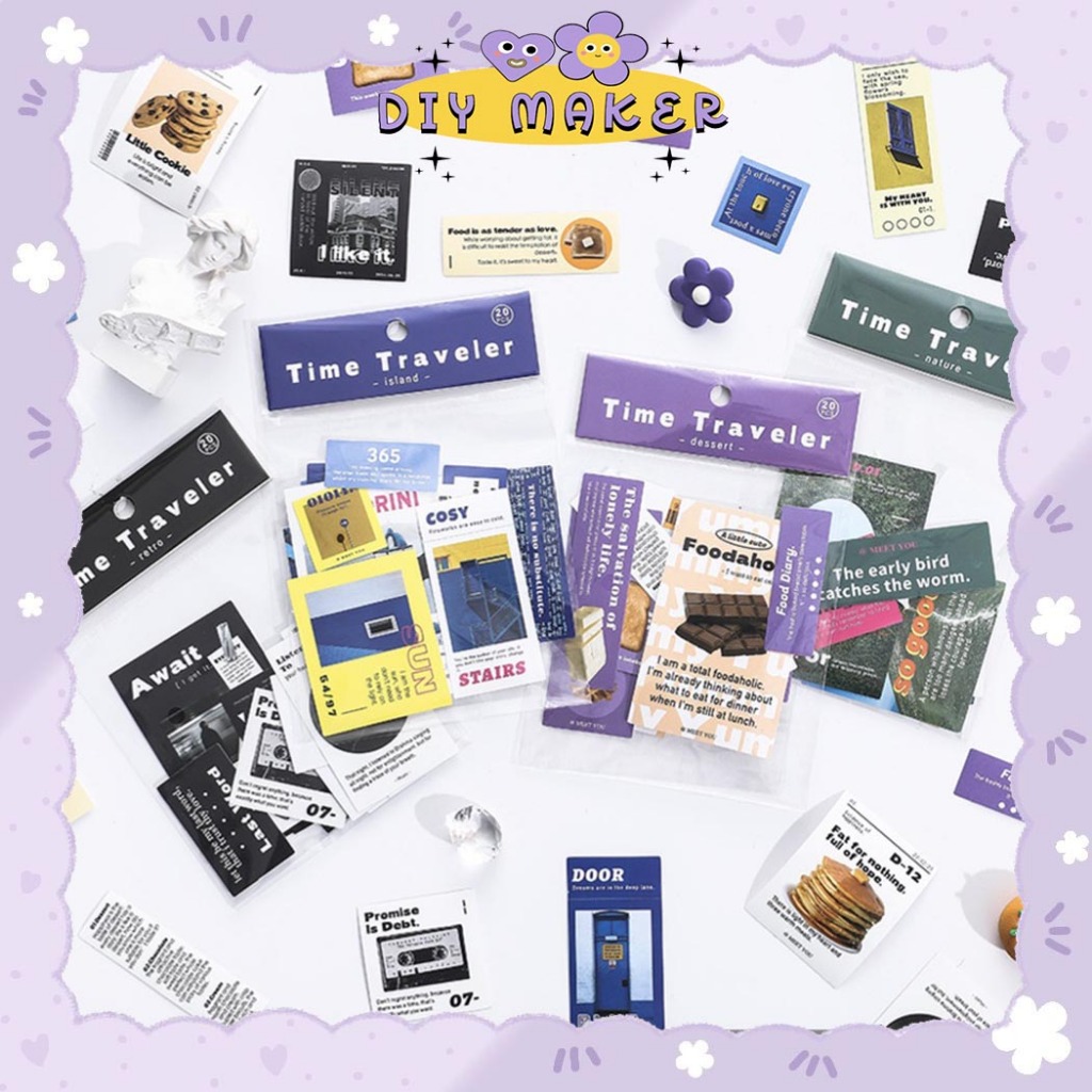 

DM 20 Pcs Stiker Vintage Jurnal Motif Time Traveler Stiker Pack Stiker Waterproof Anti Air - SP13