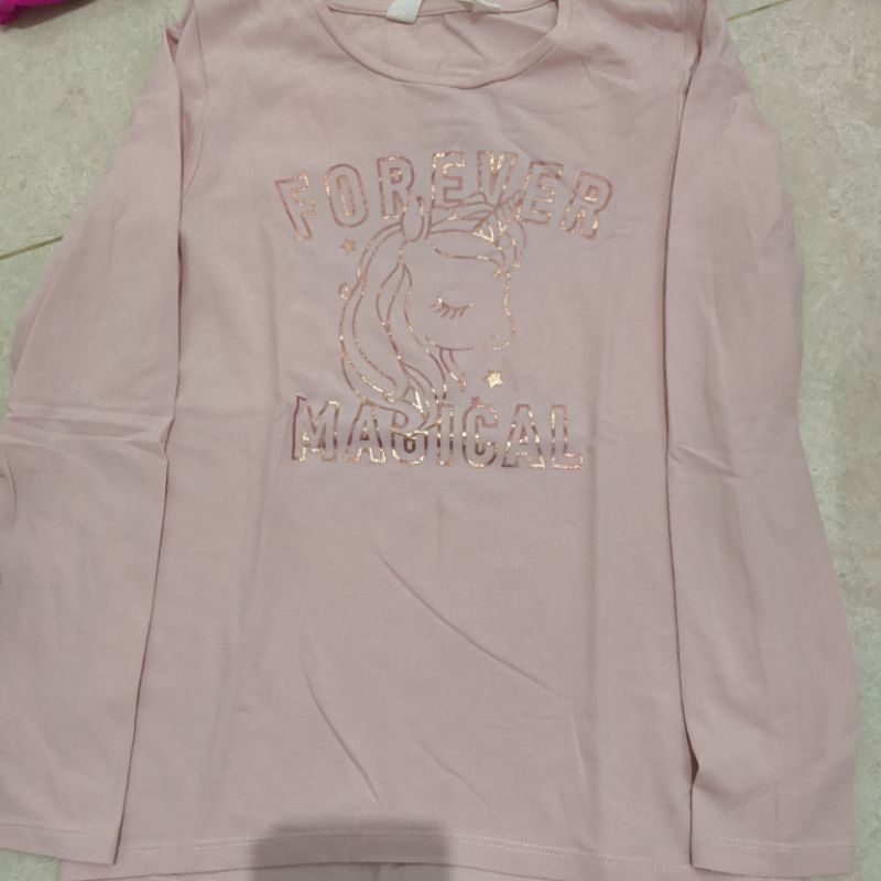 baju kaos anak kid kids girl girls cewek hnm h&m size 8 9 10 tahun