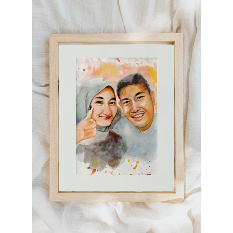 lukisan figure / wajah berwarna watercolour