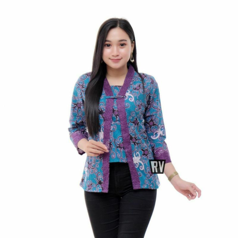 baju batik lengan 7/8 atasan batik wanita modis motif terbaru