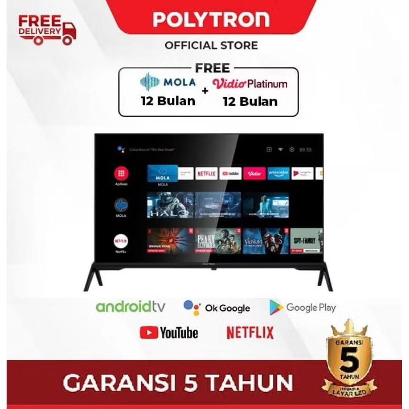 TV POLYTRON LED 32 INCH ANDROID GOOGLE TV