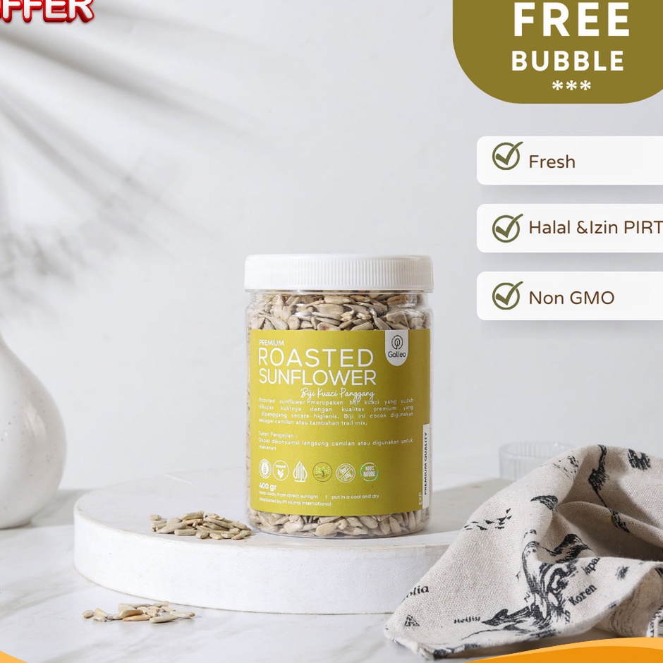 

DISKON NATAL Sunflower Roasted Biji Kuaci Panggang Galleri Organik