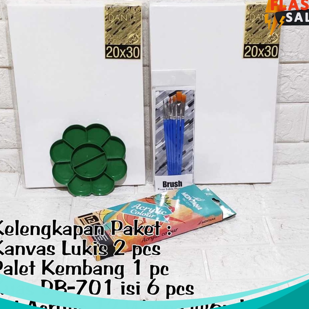 

PROMO KILAT Paket Melukis Lengkap 2 Kanvas Lukis Cat Acrylic 12 warna Palet dan Kuas
