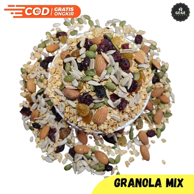 

500gram Granola Mix Sereal Oatmeal Diet Sehat Crispy Roasted