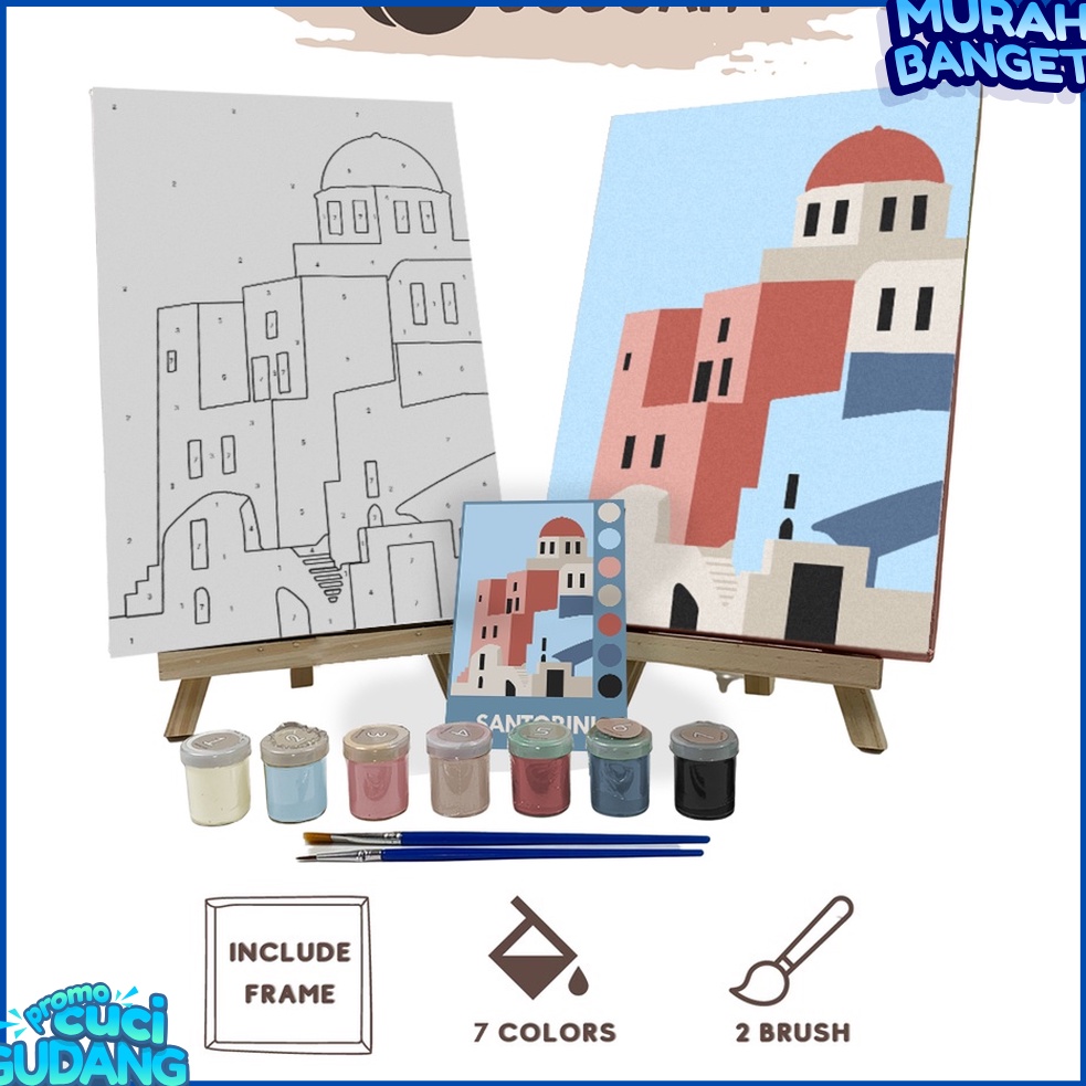 

TAKTERKALAHKAN BS Painting by Number Children Canvas Set Kanvas Lukis Anak Mewarnai Nomor Versi Dinosaurus