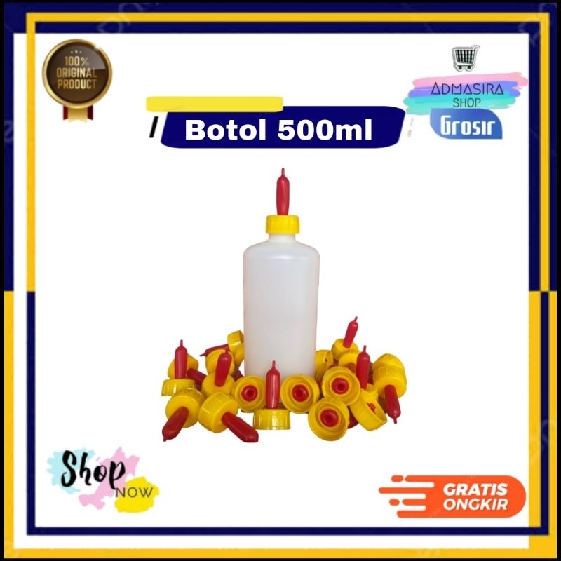 BOTOL Kambing 500ml Dot Cempe Hewan Kambing Domba Berkualitas Tebal