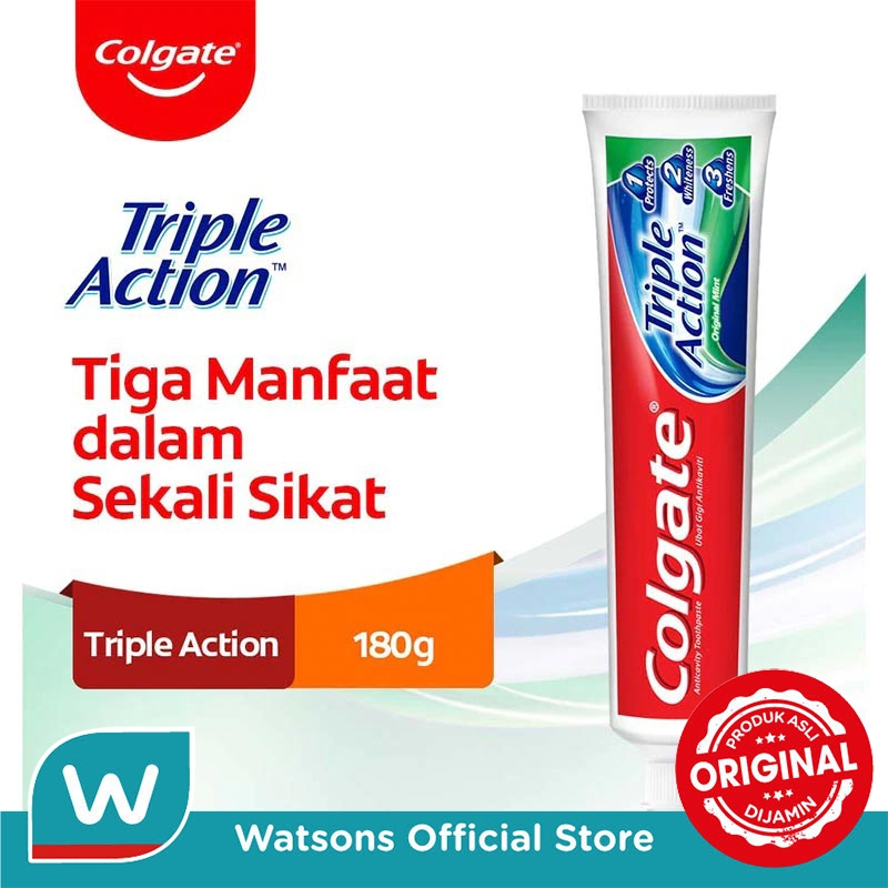 Colgate Triple Action Toothpaste 180g - Pasta Gigi