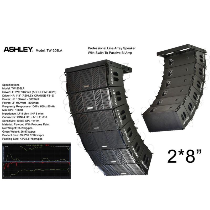 Speaker Line Array Ashley TW 208 LA Original 2 x 8 inch ARRAY TW-208LA BigMusic