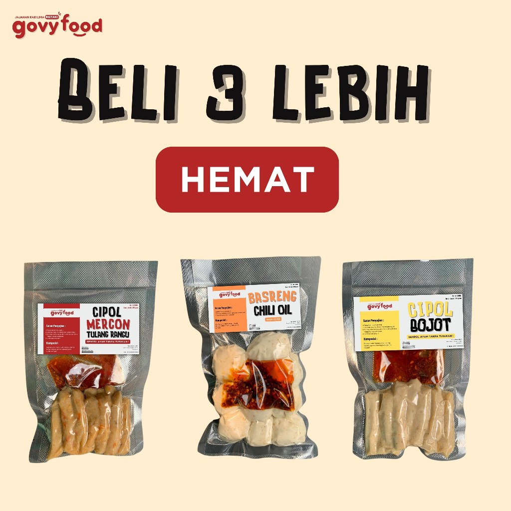 

PAKET MIX BASPOL ( 1 Pack Basreng Chili Oil + 1 Pack Sempol Ori + 1 Pack Sempol Mercon Rangu)