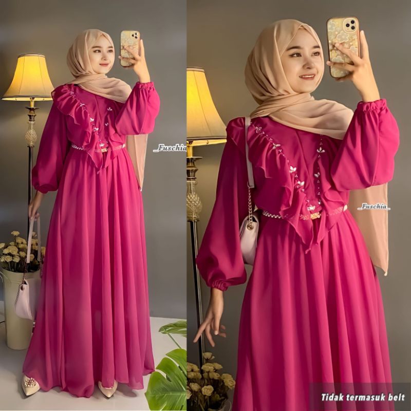 Celine DRess kombinasi payet(premium QUALTY)