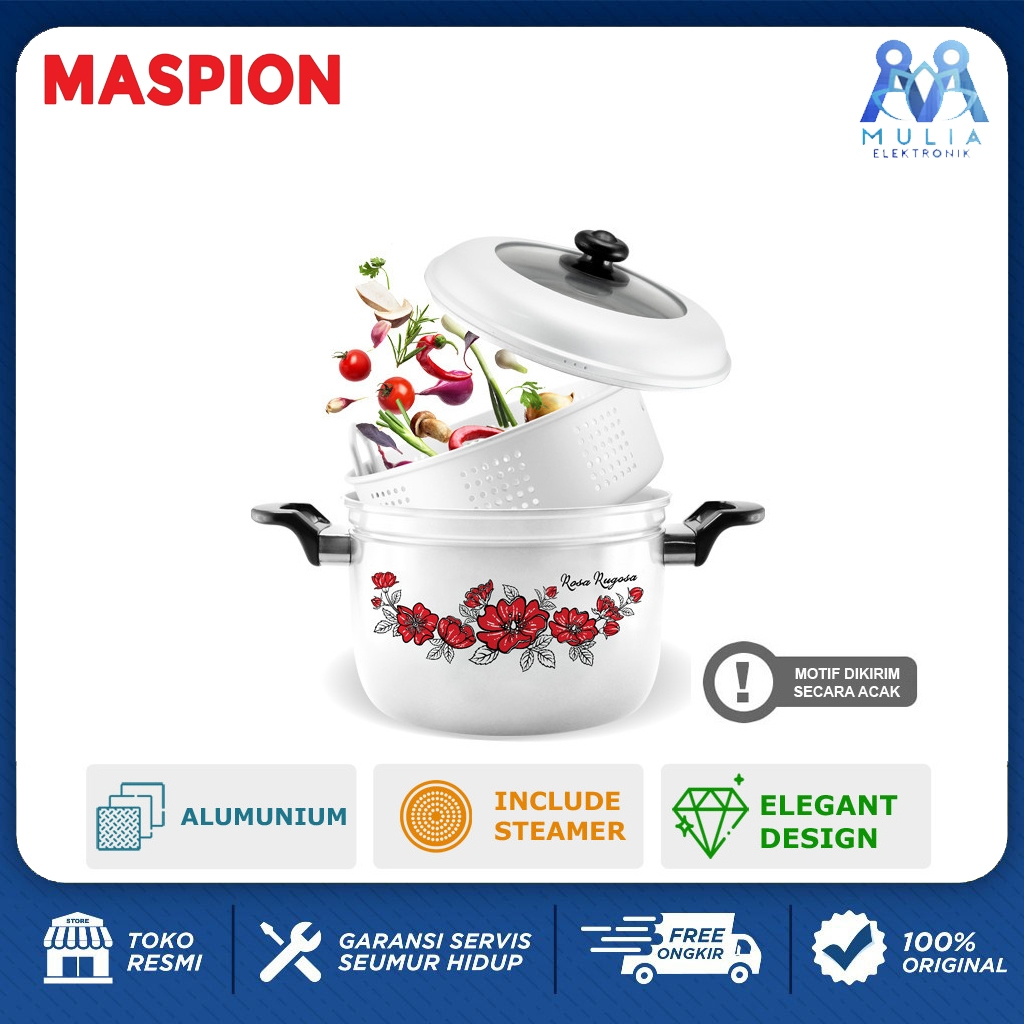 Maspion panci panca guna / Panci Kukusan Maspion 22cm, 24cm Panci Tutup Kaca Panci Alumunium