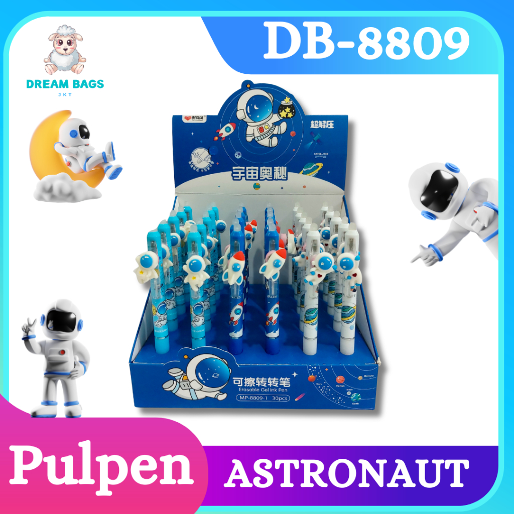 

Pulpen Cetek Akrilik Pena Astronot 0.5MM Bolpoin Gel Erasable Tinta Biru DB-8809