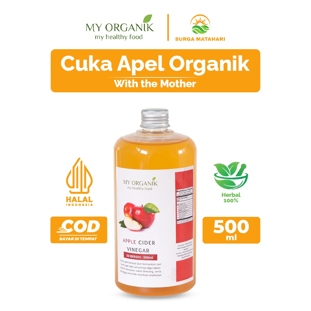 

My Organik Cuka Apel Organik With The Mother Asli Minuman Diet Premium Pure Original 100% Halal