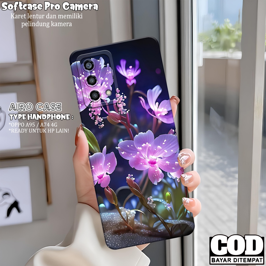 Softcase OPPO A95/ A74 4G Terbaru Case OPPO A95/ A74 4G Fashion Case BUNGA Casing OPPO A95/ A74 4G K