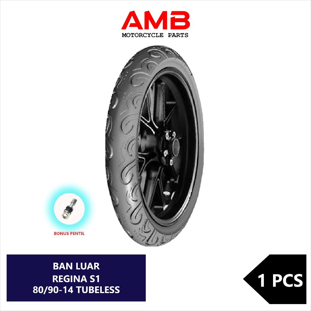 BAN LUAR ASCENDO REGINA S1 RING 14 80/90-14 90/90-14 TUBELESS BONUS PENTIL 100% ORIGINAL