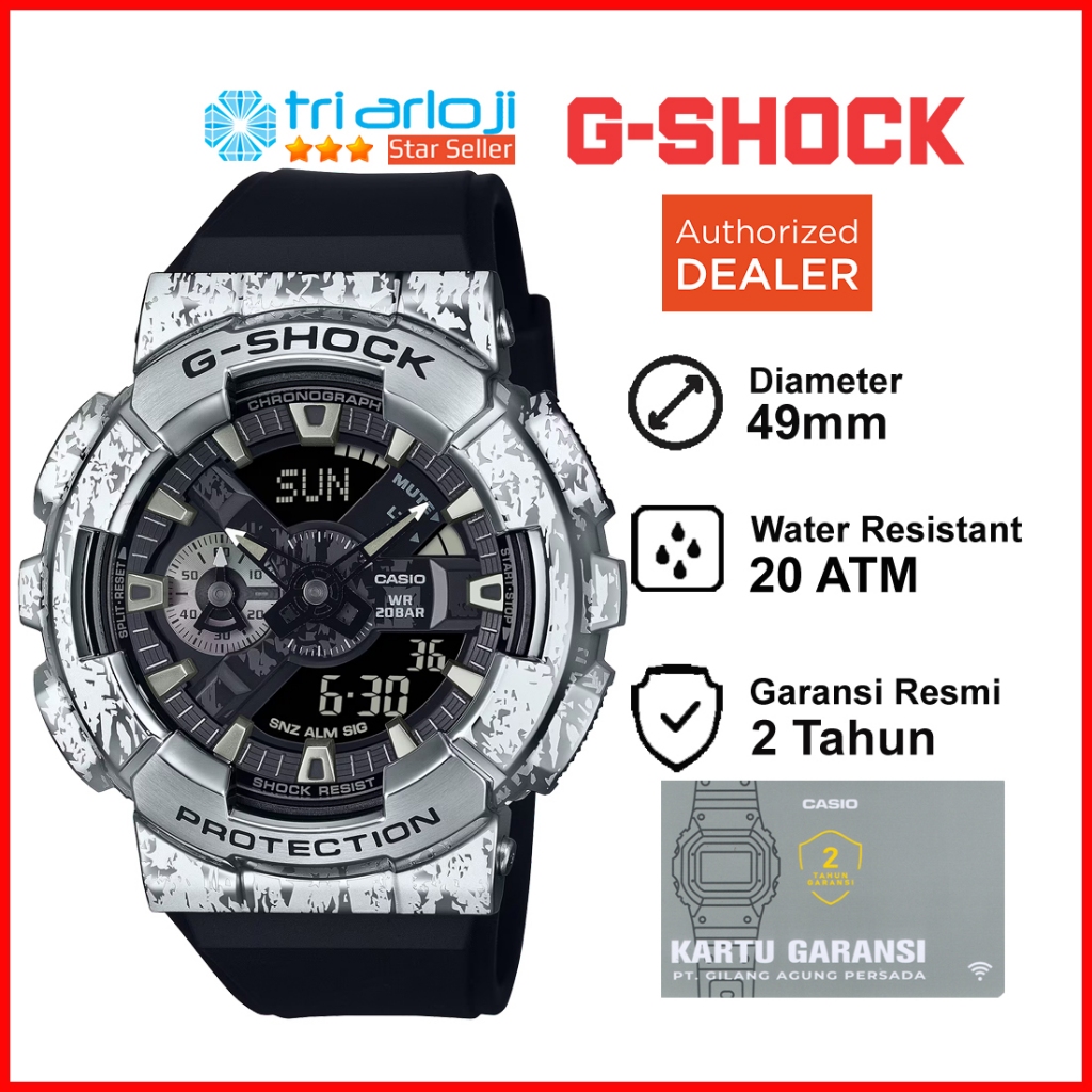 Casio G-SHOCK GM-110GC-1ADR Jam Tangan Pria METAL Dual Time GSHOCK GM110 GM-110GC-1A GM110GC GM-110